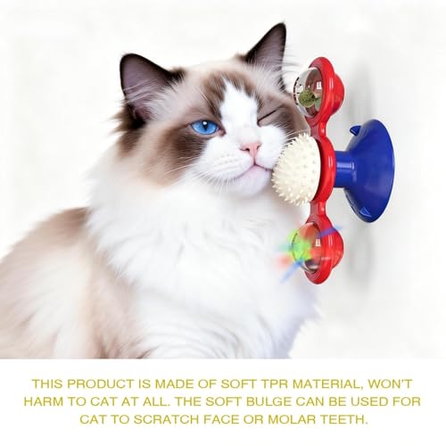 Interactive Cat Toys & Treat Dispenser with Catnip Ball (Aqua)