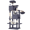 DUMOS 66 Inch Large Cat Tree Tower with Scratching Posts, Indoor Use - color: Dark Grey, size: 66.9Inch