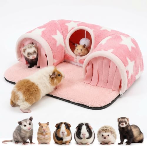 Avont Guinea Pig Tunnel, Small Animal Hideaway Tube Toy - color: Pink, size: Medium