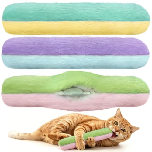 Retro Shaw Refillable Catnip Cat Toys Pillows, for Indoor Cats Kicker, 3PCS