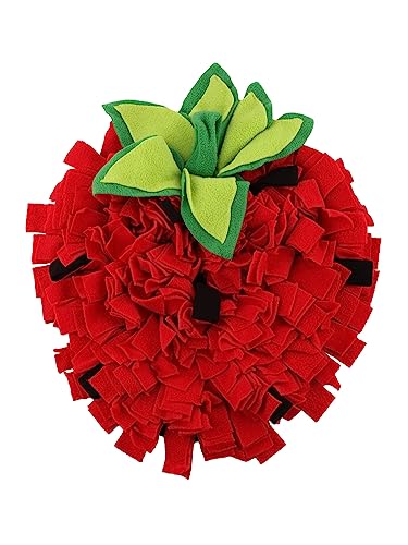 Strawberry Snuffle Mat for Dogs,Large 17.7x13.8in Scent Training Puzzle Toy - color: Strawberry