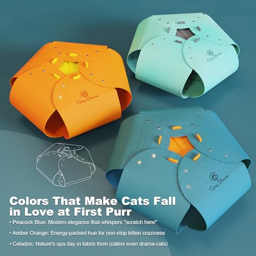 Cat Tunnel, Cat Cave for Indoor Cats Bed,Scratch Resistant Cat Toys for Medium Large Cats Hide and Seek Toy (Peacock Blue) - color: Peacock Blue