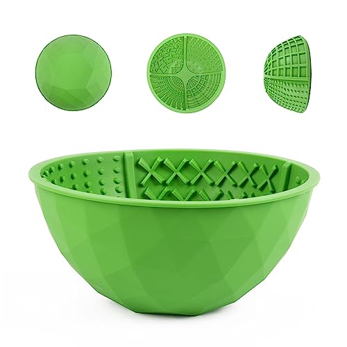 Tuff Pupper Lick Bowl for Dogs | Standard Size Slow Feeder Bowl | Four Textures for Dog Anxiety & Boredom | Silicone Lick Mat | Easy Clean Dishwasher Safe | Stable & Wobble Modes | NOT for Chewing - size: Standard