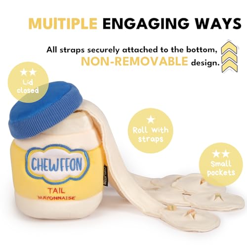 CHEWFFON Dog Enrichment Toys, Snuffle Crinkle Toy for Mental Stimulation - style: Mayonnaise