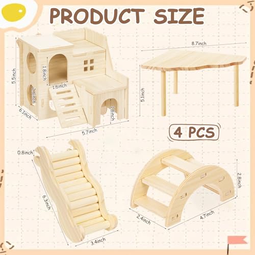 Breezehug 4 Pcs Hamster Cage Accessories Hamster Platform Toy, Villa - style: Villa