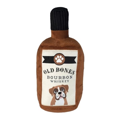 Fringe Studio Old Bones Whiskey Plush Dog Toy, Pet Shop Collection (314454) - color: Old Bones Whiskey