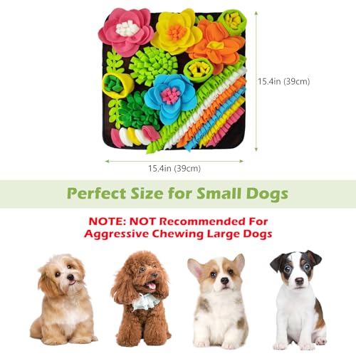 KeeKit Snuffle Mat for Dogs, Non-Slip, Machine Washable, Brown, 15.4x15.4'' - color: Brown