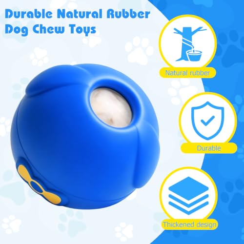 Yipetor Interactive Dog Chew Toy, Large Enrichment Frozen Treat Lick Ball - color: wobbly blue, size: Medium
