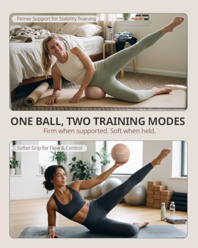 Trideer 9 Inch Pilates Ball with Inflation Straw, Small Exercise Yoga Ball - color: Champagne