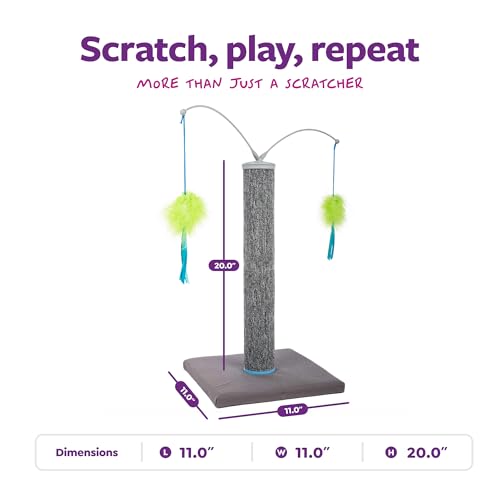 SmartyKat Scratch 'N Spin Carpet Cat Scratching Post with Spinning Wand Toys - Gray, One Size