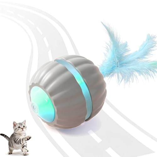 Interactive Cat Toys for Indoor Cats,Automatic Moving Kitten Toys - color: Grey