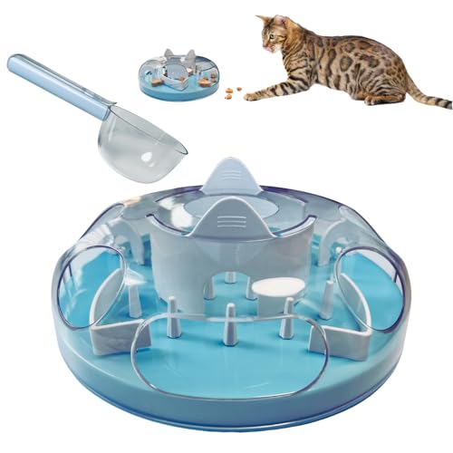 Interactive Cat Treat Puzzle Enrichment Toys, Sky Blue - color: Sky Blue