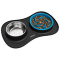 YINEYA 3 in 1 Slow Feeder Dog Bowls,Dog Water Bowl,Cat and Dog Food Bowl - color: Black, size: Small