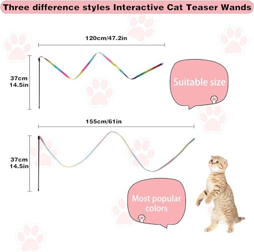 Cat Wand Toys Interactive Kitten Toys for Indoor Cats-2Pcs - size: 2 PCS