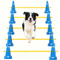 Dog Agility Hurdle Cone Set, 10er 12.5Inch Agility Cones and 5er 31.5Inch Agility Rods, Height Adjustable Crossbar for Dog Obstacle Course Rehabilitation & Beginners