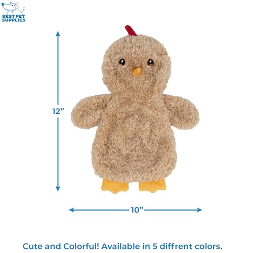 Best Pet Supplies Interactive Squeaky Dog Toy - Baby Chicken, Khaki - color: Crinkle Chicken (Khaki), size: Large