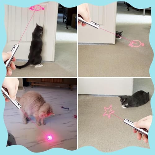 Waputne Cat Toy, USB Rechargeable, 3 Light Modes, 5 Fun Patterns, Indoor