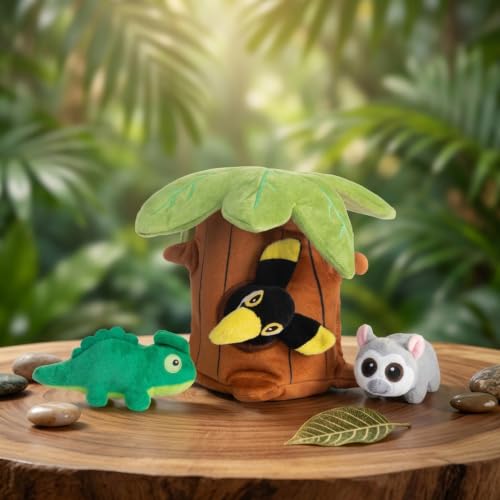 Hollypet Squeaky Hide and Seek Dog Toys for Small and Medium Dogs, Baobab - style: Baobab