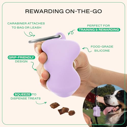 Springland Silicone Dog Training Treat Pouch for Leash, Lilac - color: Lilac