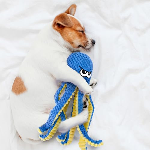 Interactive Dog Toys, 4 Pack Octopus Squeaky Hide And Seek Large Dog Toys - color: 4 Pack Octopus