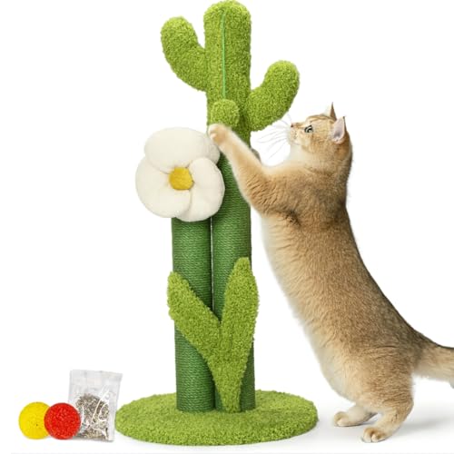 Happi N Pets 33" Cactus Cat Tree, Tall Cat Scratching Post for Large Cats - size: 33"