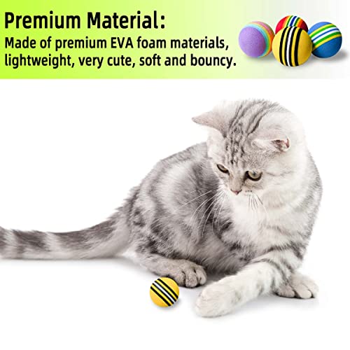 12 Pack Foam Cat Soccer Balls - Soft, Quiet, Interactive Toys for Kitten, Dog, Puppy - Indoor Activity Play, Chase, Training, Chewing