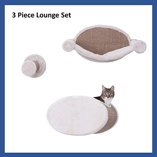 Trixie Liam Wall Mounted 3 pcs Lounge Set, Hammock, Cave, and Step, Brown, 18.8" L x 11.0" W x 11.3" Th - color: Liam-Brown