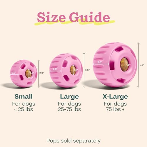 WOOF Pupsicle Interactive Dog Ball Toy for Dogs Large 25-75 lbs - Pink - color: Pink, size: Large