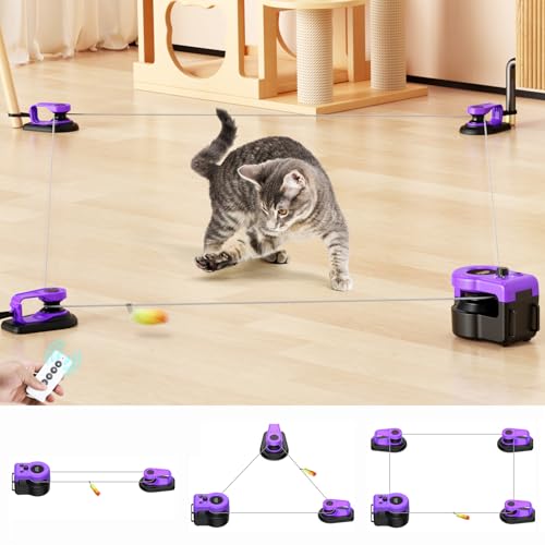 AsFrost Interactive Cat Toy for Indoor Cats Chase/Run/Hunt/Exercise-Purple - color: Elegant Purple
