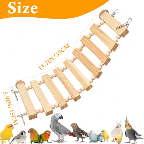 Bird Square Wooden Ladder Perch for Cage Parrot Climbing Toy