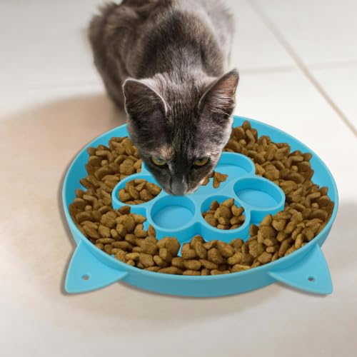 Cute Interactive Puzzle Slow Feeding Cat Bowl Suitable for All Dry and Wet Foods