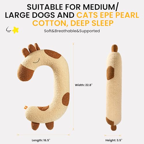Dog Pillow Soft Neck Pillow for Dogs, Washable Dog Calming Pillow for Sleep - color: Yellow
