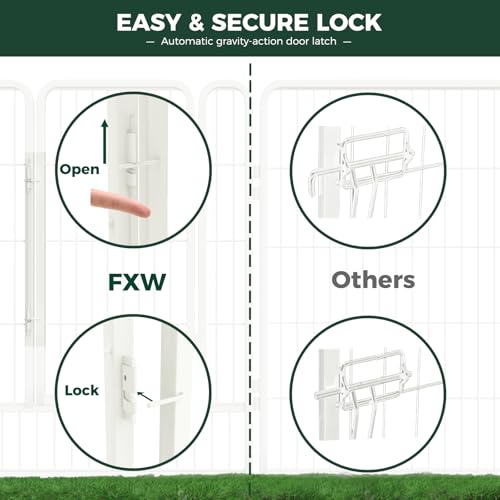 FXW Rollick Dog Playpen, Indoor, Yard & RV Camping, 40" H, 16 Panels - color: White, size: 40"H