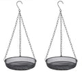 2 Pack 8" Diameter Hanging Bird Feeder Tray Round Metal Mesh Seed Container Outside Garden Decoration Backyard Wild Bird Feeding