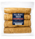 Wild Wolf 9-12" Peanut Butter Beef Collagen Cheek Rolls for Dogs (4 Pack) - 100% Natural Big Dog Chew - No Rawhide - Free-Range Grass-Fed, Packed with Protein - for Aggressive Chewers