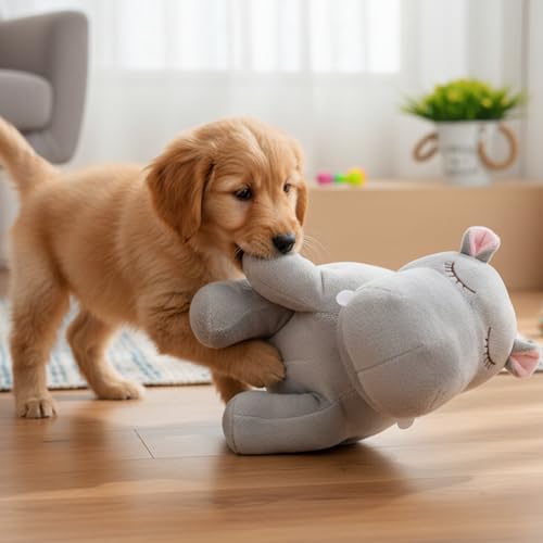 Puppy Heartbeat Toy with Heartbeat Sleep Aid Dog Anxiety Relief Toy(Gray) - color: gray