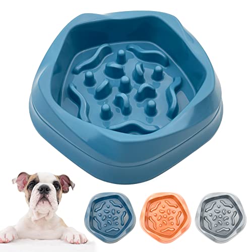 VANNON Slow Feeder Dog Bowls Non Slip Puppy Bowl Durable Dog Puzzle Feeder Bloat Stop Food Bowls for Puppy and Small Dogs, BPA Free, 2 Cups, Blue - color: D-Blue-Small-2Cups