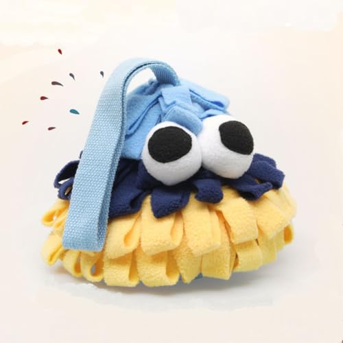 Small Dog Pinecone Snuffle Toy-Squeaky Crinkle Hide & Seek Puzzle Blue - color: blue