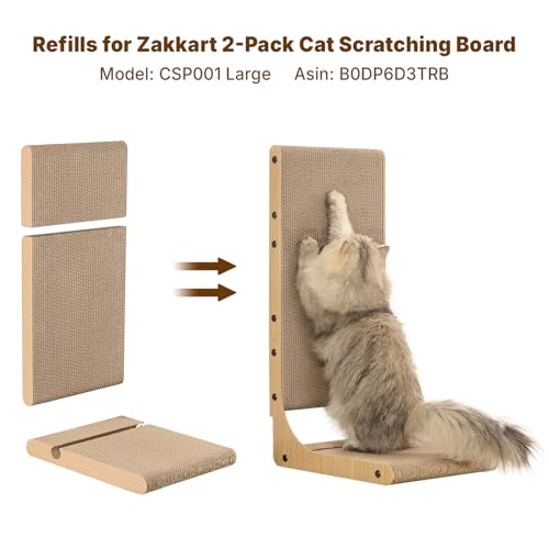 2-Pack Refill for Zakkart Cat Scratching Board (Large Size) - size: Refill for Large 2PC