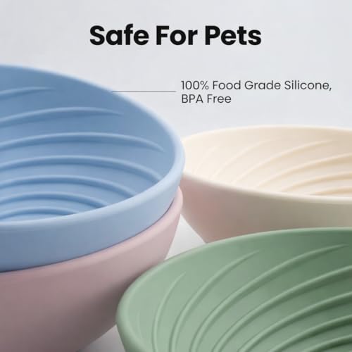 Dog Lick Bowl Slow Feeder for Dogs and Cats (Pink), Silicone Lick Mat Feeding Bowl for Slow Eating, Anxiety Relief, Interactive Pet Feeding Dish, Dishwasher Safe - color: pink