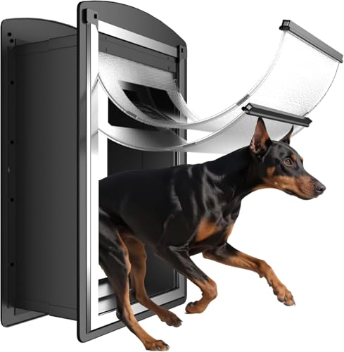 ClawJaw Extra Large Dog Door for Wall,Metal Frame and Telescopic Tunnel - size: X-Large