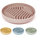 Silicone Slow Feeder Dog Bowls, Puzzle Design with Suction Cups (Pink) - color: pink