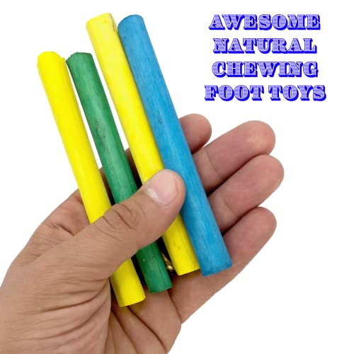 5516 Skinny Rainbow Sola Logs Pk8 - Bird Foraging Foot Toys - color: Rainbow Skinny Sola Logs, size: Pack 8