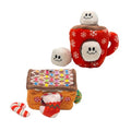 Snugarooz Toy Bundle with Repair Patch - Hide & Seek Hot Cocoa & Gingerbread House - Fun, Interactive & Durable Holiday Toys for Dogs
