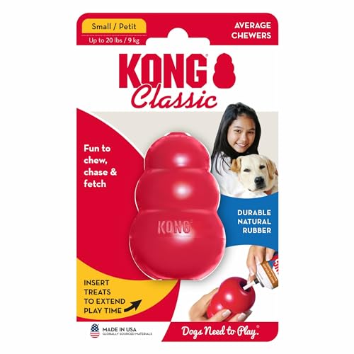 KONG Classic Stuffable Dog Toy, Natural Rubber, for Small Dogs (Pack of 2) - size: Small(2-Pack)