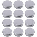 12 Pack 1 Ounce Aluminum Tin Jar Refillable Containers Screw Lid, Silver - size: 1 Ounce (Pack of 12)