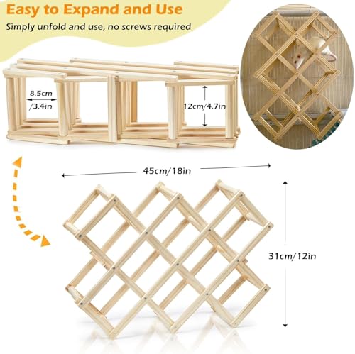 Kiln-Dried Wood Rat Climb Toy, Hanging Cage Ladder Activity (L, 1pc) - style: L, 1pc