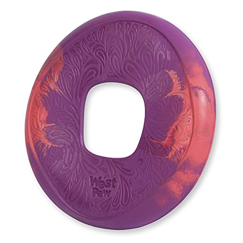 WEST PAW Seaflex Sailz Dog Toy Flying Disc – Machine Washable Dog Toys for Moderate Chewers – Eco-Friendly Zogoflex Toys for Dogs – Perfect for Gnawing, Fetch, Catch, Pet Training – Hibiscus - color: Hibiscus