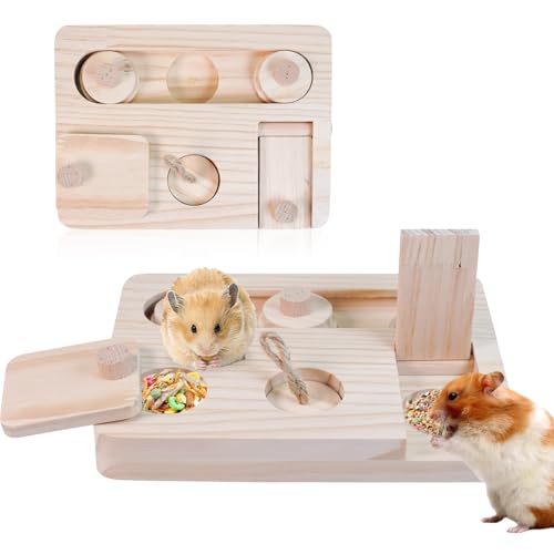 VolksRose Guinea Pig Foraging Toys, 6 in 1 Hamster Enrichment Toys for Boredom, Small Animal Cage Accessories for Rat, Chinchilla, Gerbil, Syrian, Rabbit, Bunny (A)