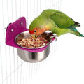 Hypeety Bird Feeder Bowl for Cage Stainless Steel Feeder Cup for Parrots, L